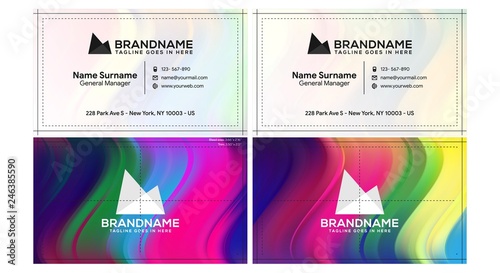 Vector modern creative and clean business card template, polygon background, flyer design, name card template. Corporate identity with abstract illustration. Vector company style for brandbook