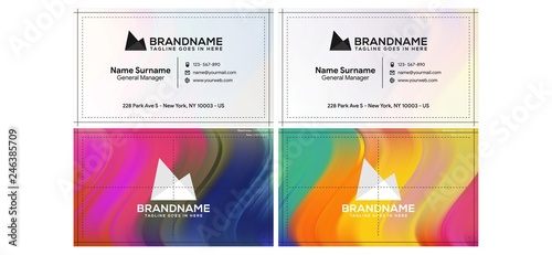 Vector modern creative and clean business card template, polygon background, flyer design, name card template. Corporate identity with abstract illustration. Vector company style for brandbook