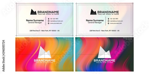 Vector modern creative and clean business card template, polygon background, flyer design, name card template. Corporate identity with abstract illustration. Vector company style for brandbook