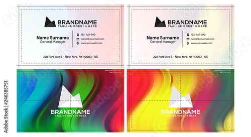 Vector modern creative and clean business card template, polygon background, flyer design, name card template. Corporate identity with abstract illustration. Vector company style for brandbook