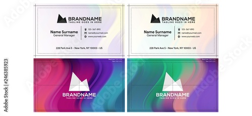 Vector modern creative and clean business card template, polygon background, flyer design, name card template. Corporate identity with abstract illustration. Vector company style for brandbook