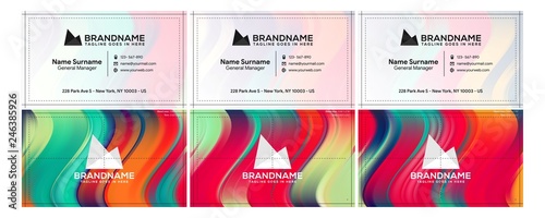 Vector modern creative and clean business card template, polygon background, flyer design, name card template. Corporate identity with abstract illustration. Vector company style for brandbook