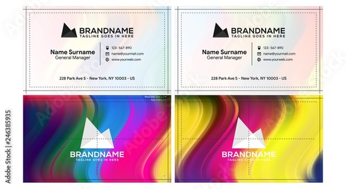 Vector modern creative and clean business card template, polygon background, flyer design, name card template. Corporate identity with abstract illustration. Vector company style for brandbook