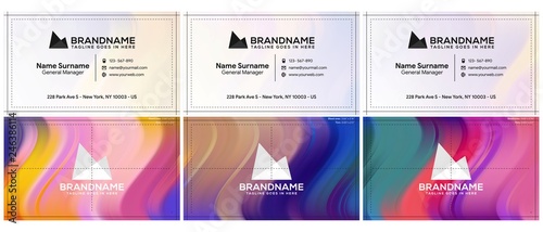 Vector modern creative and clean business card template, polygon background, flyer design, name card template. Corporate identity with abstract illustration. Vector company style for brandbook