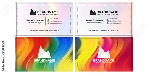 Vector modern creative and clean business card template, polygon background, flyer design, name card template. Corporate identity with abstract illustration. Vector company style for brandbook