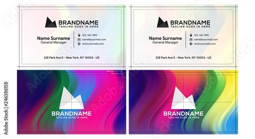 Vector modern creative and clean business card template, polygon background, flyer design, name card template. Corporate identity with abstract illustration. Vector company style for brandbook