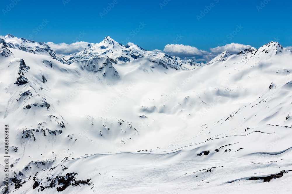 mountains in the snow