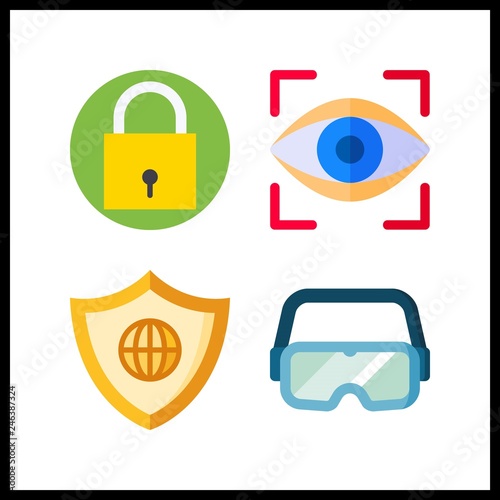 Wallpaper Mural 4 cyber icon. Vector illustration cyber set. secure and padlock icons for cyber works Torontodigital.ca