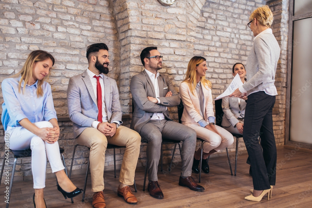 Fototapeta premium Job applicants having interview