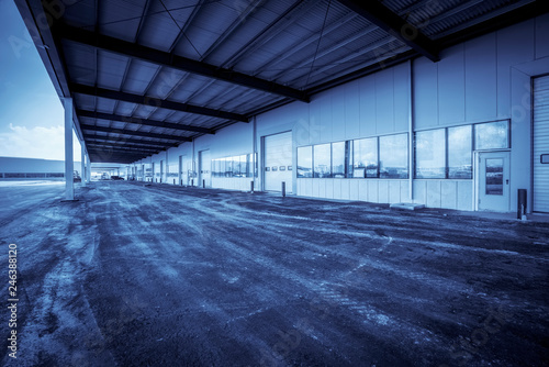 Modern factory buildings and logistics warehouses.. photo