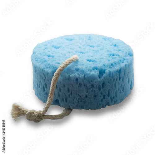 blue Scrub sponge sphere isolated photo