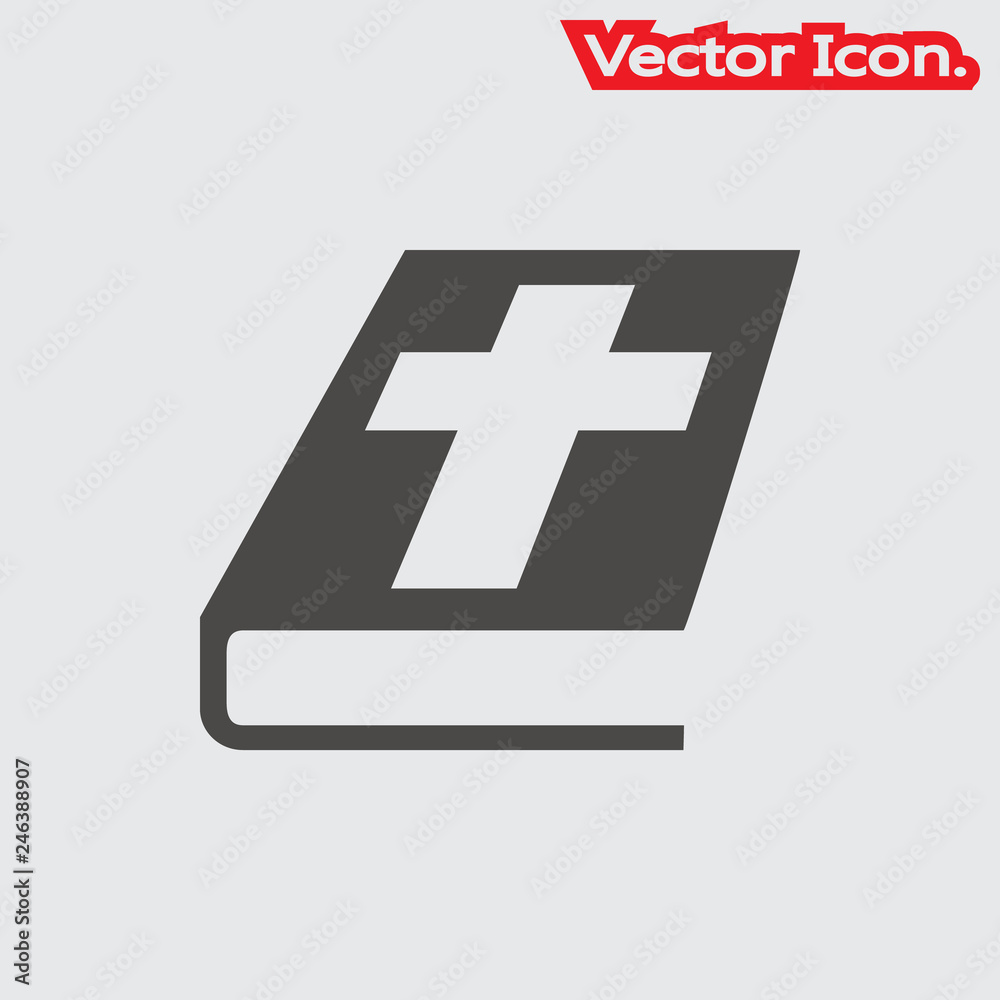 Fototapeta premium Bible icon isolated sign symbol and flat style for app, web and digital design. Vector illustration.