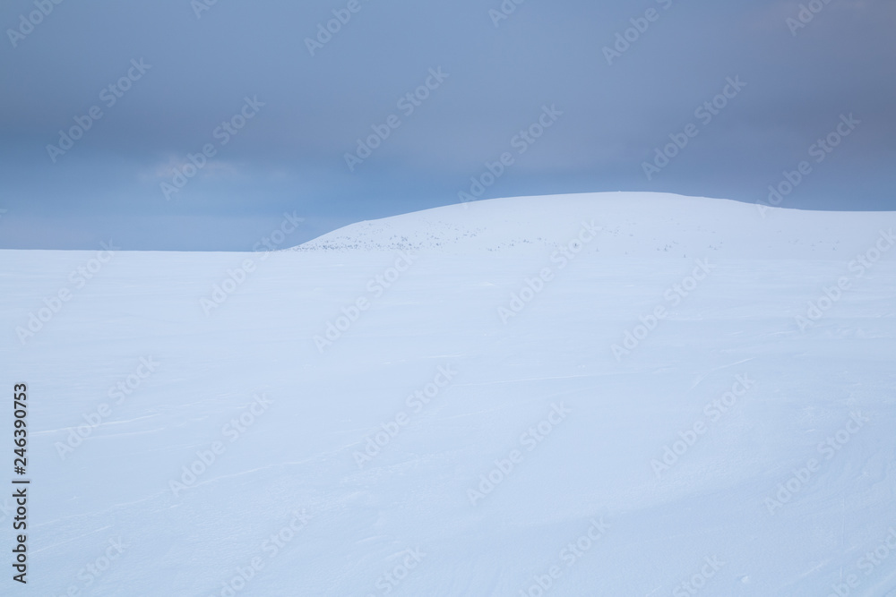 Winter landscape in Krkonose (Poland, Czech Republic)