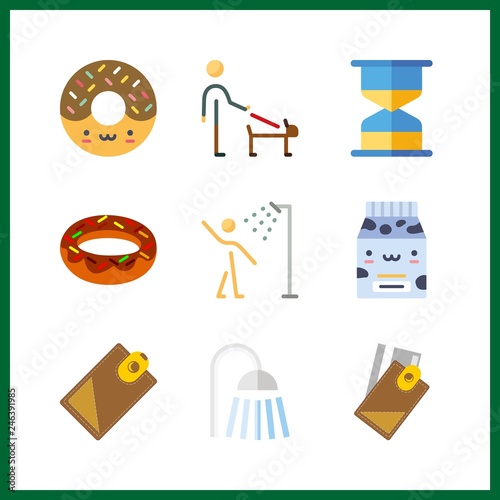 9 falling icon. Vector illustration falling set. donut and responsibility icons for falling works