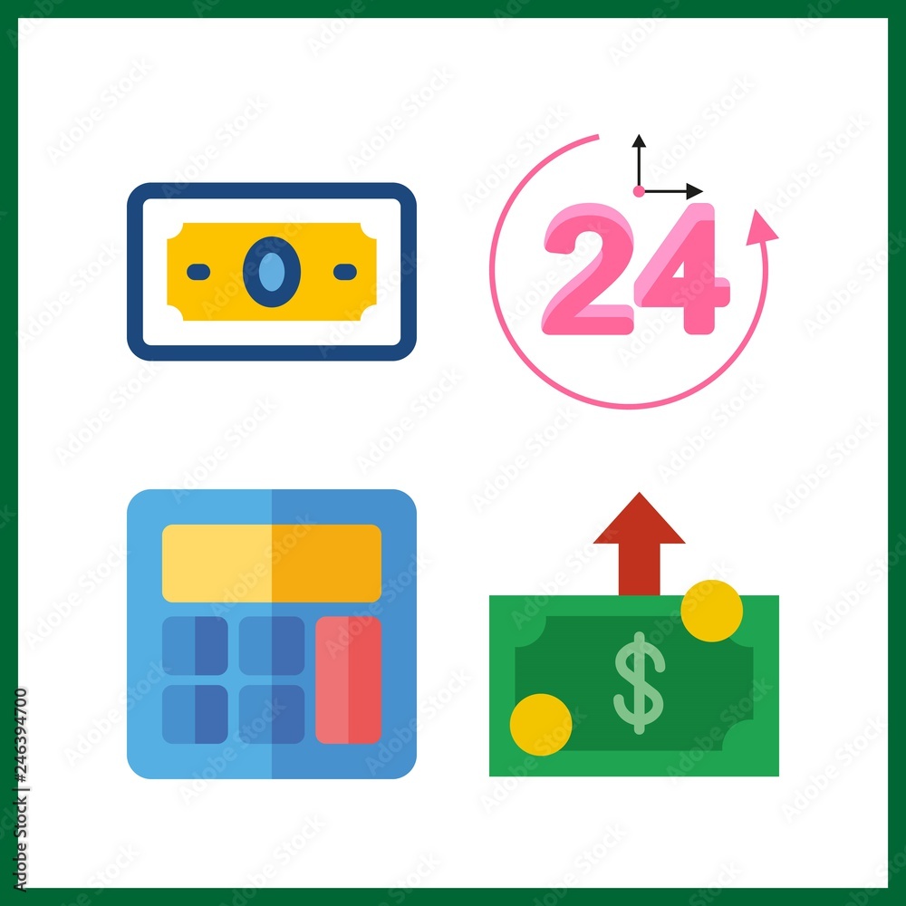 4 tax icon. Vector illustration tax set. calculator and money icons for tax works 4 tax icon. Vector illustration tax set. calculator and money icons for tax works