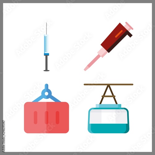 4 lift icon. Vector illustration lift set. container and cable car cabin icons for lift works