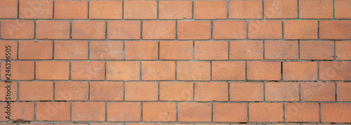 Red concrete brick wall texture and background, banner