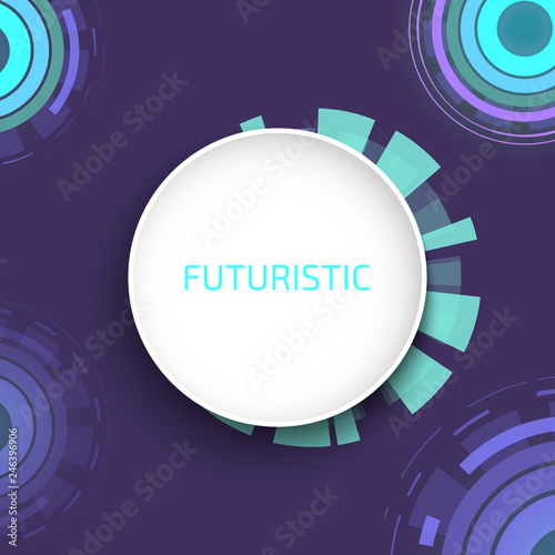 Futuristic circles background pattern vector illustration. Cyber monday background for online shopping. Sci fi technology. Buying things in Internet. Web design from future.