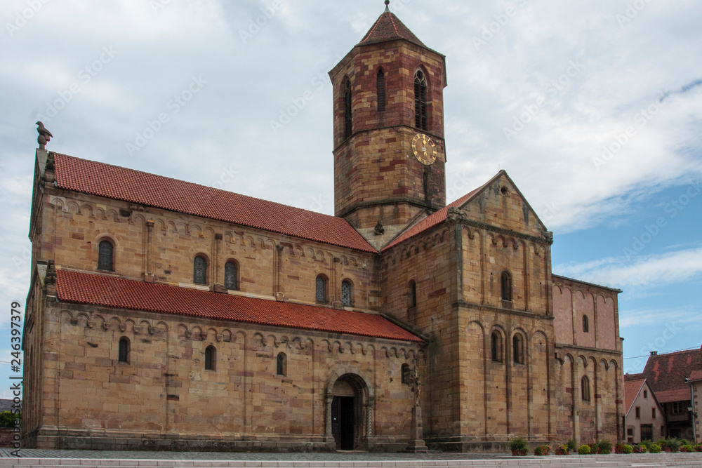 Rosheim France 10-15-2018. Old historic church at Rosheim in France