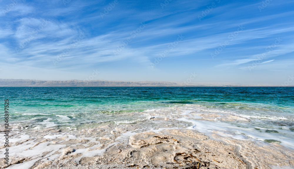 Beautiful view of the Dead Sea seen from the Israeli border. Beautiful view of the Dead Sea seen from the Israeli border.