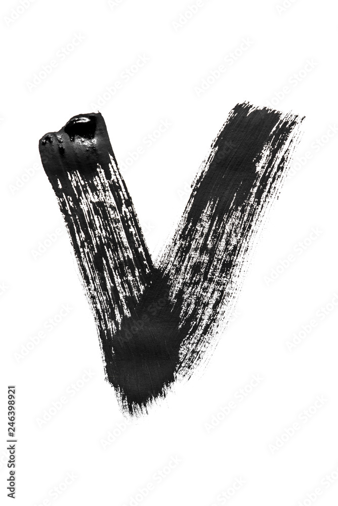 White Algerian letter V on black  Art Print for Sale by Alphabetss