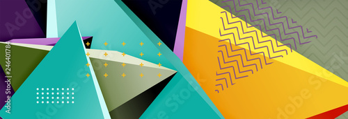 3d triangular shapes geometric background. Origami style pattern with triange shapes for decorative design. Poster design. Line design. Modern presentation template