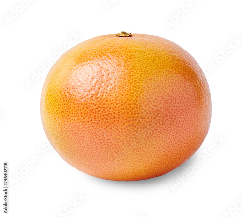 Whole grapefruit isolated on white background. 