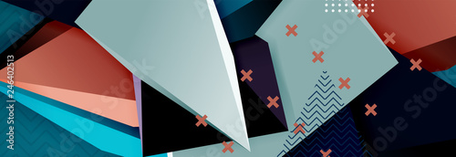 3d triangular shapes geometric background. Origami style pattern with triange shapes for decorative design. Poster design. Line design. Modern presentation template