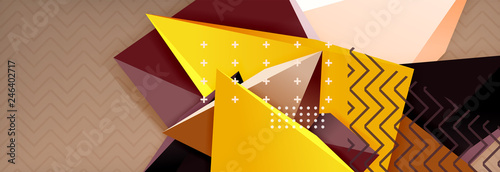 3d triangular shapes geometric background. Origami style pattern with triange shapes for decorative design. Poster design. Line design. Modern presentation template