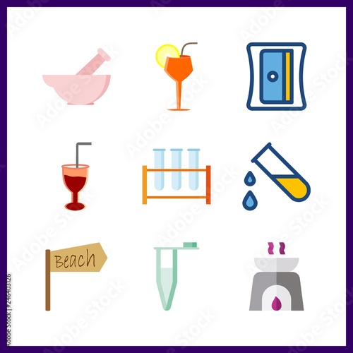 9 preparation icon. Vector illustration preparation set. sharpener and cocktail icons for preparation works