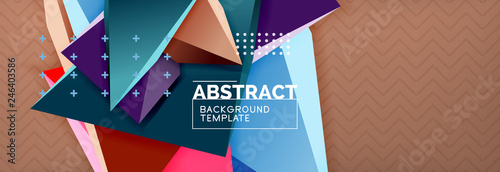 3d triangular shapes geometric background. Origami style pattern with triange shapes for decorative design. Poster design. Line design. Modern presentation template