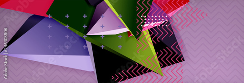 3d triangular shapes geometric background. Origami style pattern with triange shapes for decorative design. Poster design. Line design. Modern presentation template
