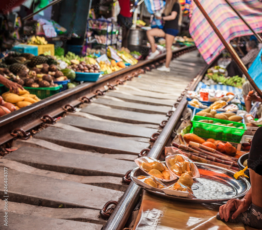 Maeklong Railway Market .