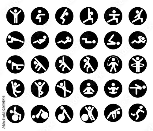 Yoga icons set. Figures yoga poses.