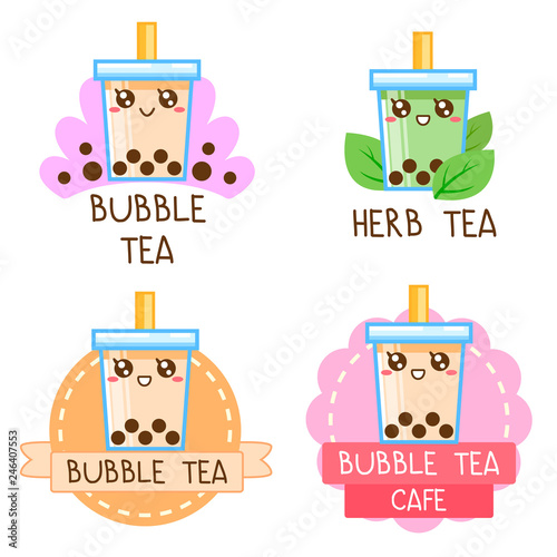 Bubble milk tea logo