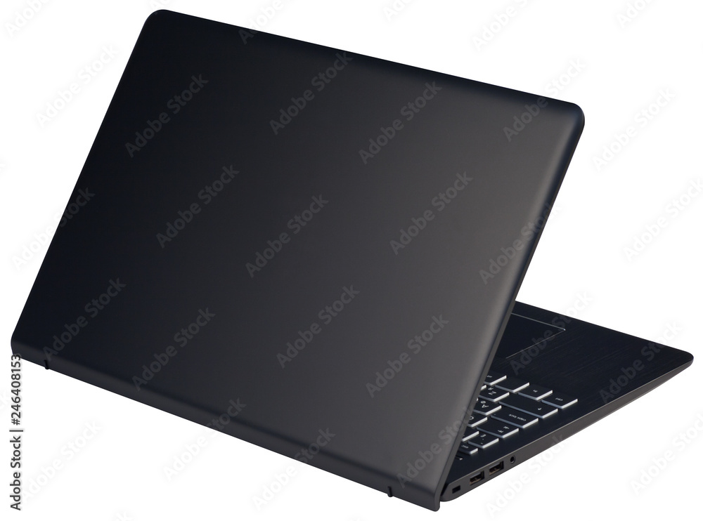 The back side of the laptop, isolated on white background. The back side of the laptop, isolated on white background.