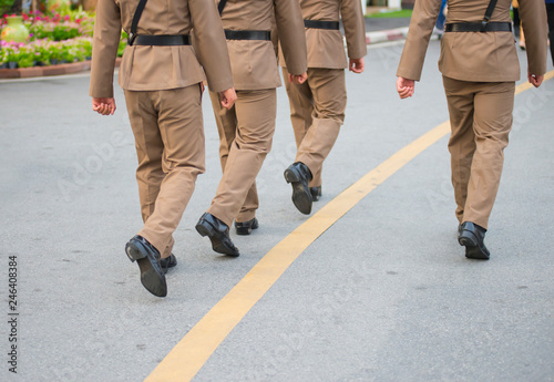 Staff groups are walking