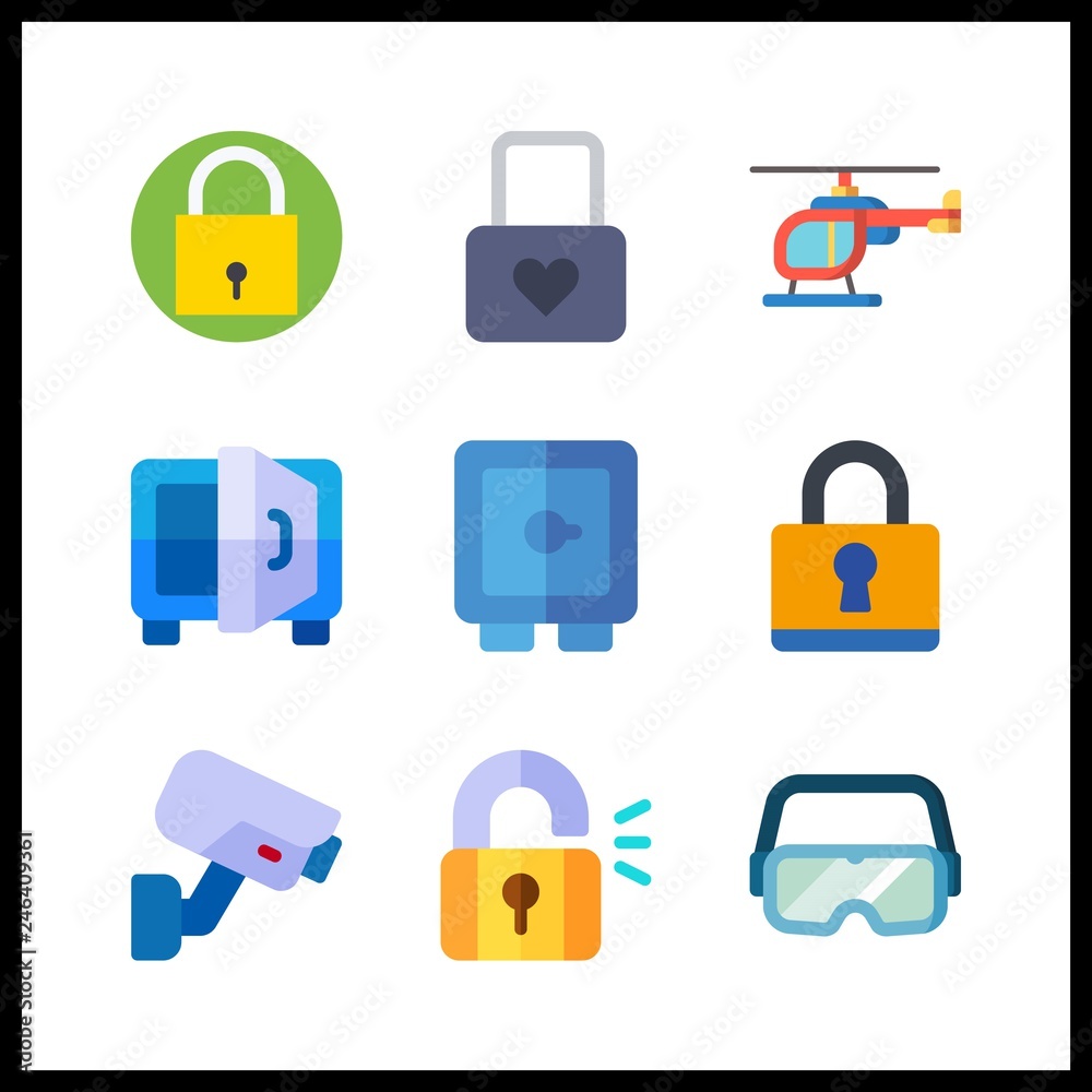9 private icon. Vector illustration private set. security camera and secure icons for private works 9 private icon. Vector illustration private set. security camera and secure icons for private works