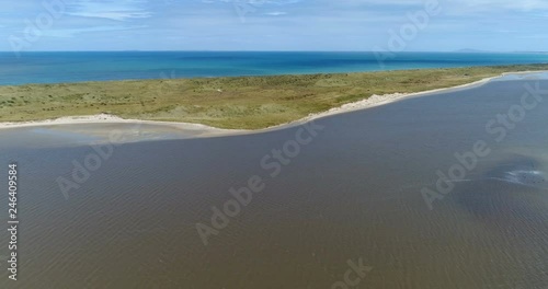 South Island of New Zealand, Toetoes Bay and Mataura River by the Forveaux Strait. photo