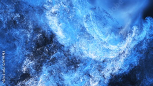 Abstract fantastic blue clouds. Colorful fractal background. Digital art. 3d rendering.