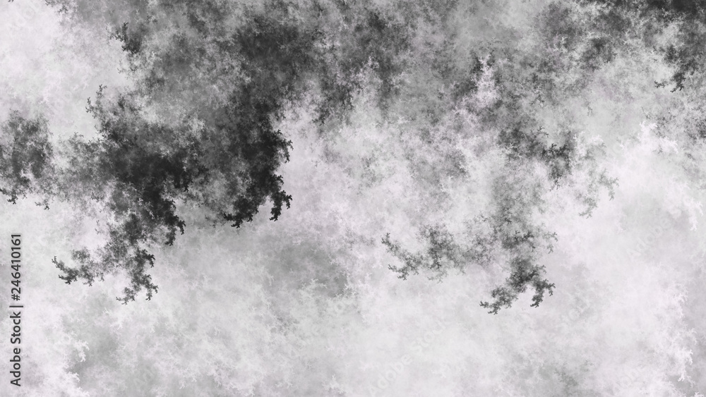 Abstract fantastic grey clouds. Colorful fractal background. Digital art. 3d rendering.