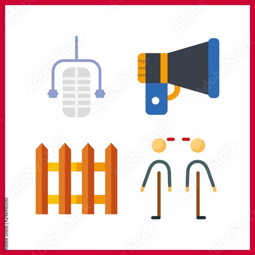 4 announcement icon. Vector illustration announcement set. megaphone and picket icons for announcement works