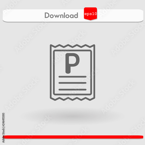 parking ticket vector icon