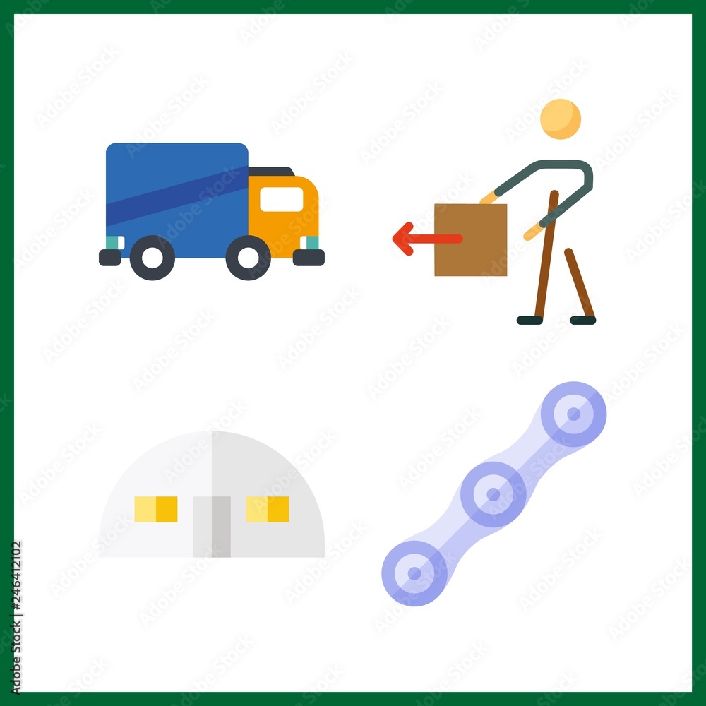 4 logistic icon. Vector illustration logistic set. delivery truck and storehouse icons for logistic works 4 logistic icon. Vector illustration logistic set. delivery truck and storehouse icons for logistic works