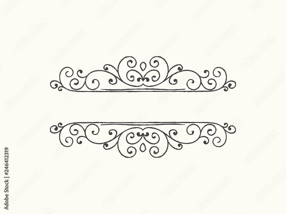 Hand drawn decorative border in grunge retro style Hand drawn decorative border in grunge retro style