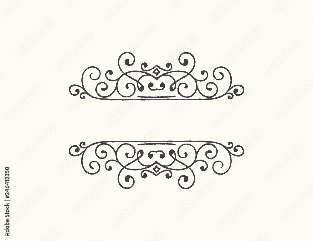 Hand drawn decorative border in grunge retro style Hand drawn decorative border in grunge retro style