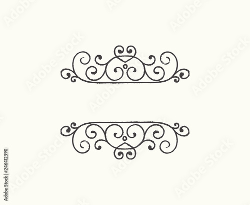 Hand drawn decorative border in grunge retro style