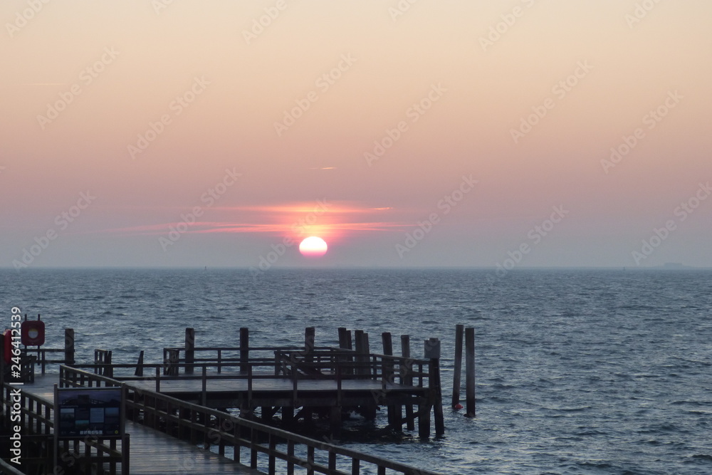 Sun rise at the island of Föhr / Not Sea / Germany
