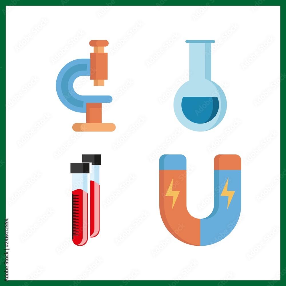 4 scientific icon. Vector illustration scientific set. microscope and laboratory icons for scientific works 4 scientific icon. Vector illustration scientific set. microscope and laboratory icons for scientific works