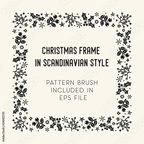 Christmas frame and brush with corner tiles